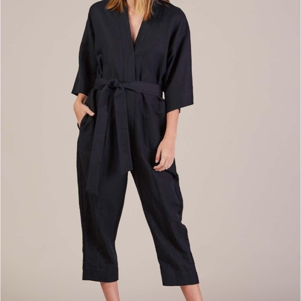 Jesse Kamm Kimono Jumpsuit in Navy size M/L